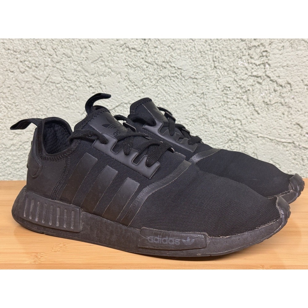 Size 11 - Adidas Originals NMD R1 Triple Black Boost Sneakers Shoes FV9015 Mens